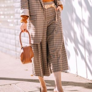 Who What Wear: Brown Plaid Culottes